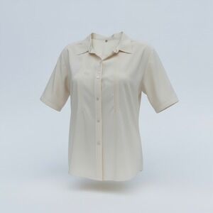 Austin Reed Signature 100% Silk Pintuck Pleated Short Sleeve Blouse Cream 16-40